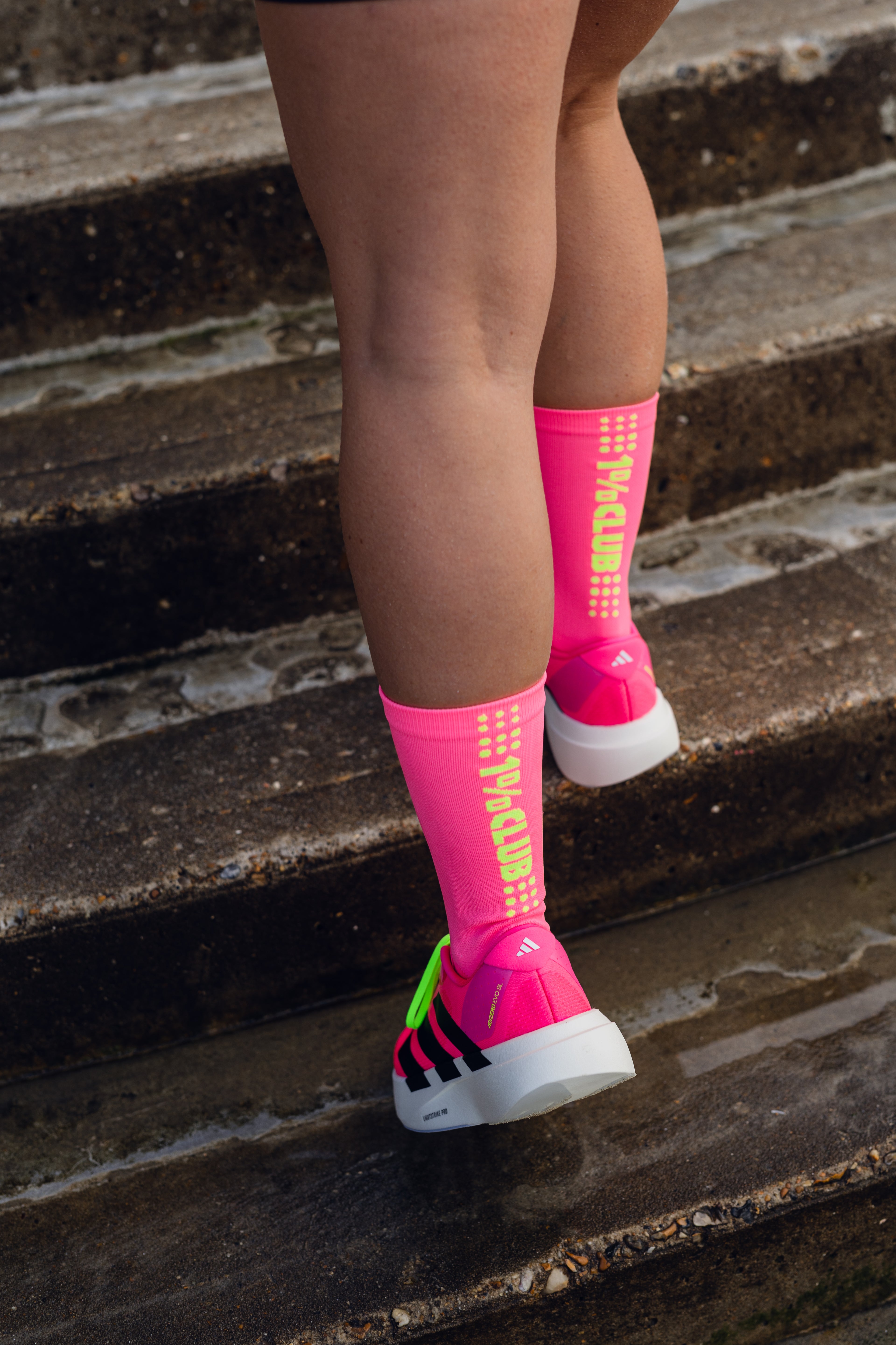 1% Club Marathon Socks - Pink